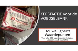 Douwe Egberts punten voor de Voedselbank