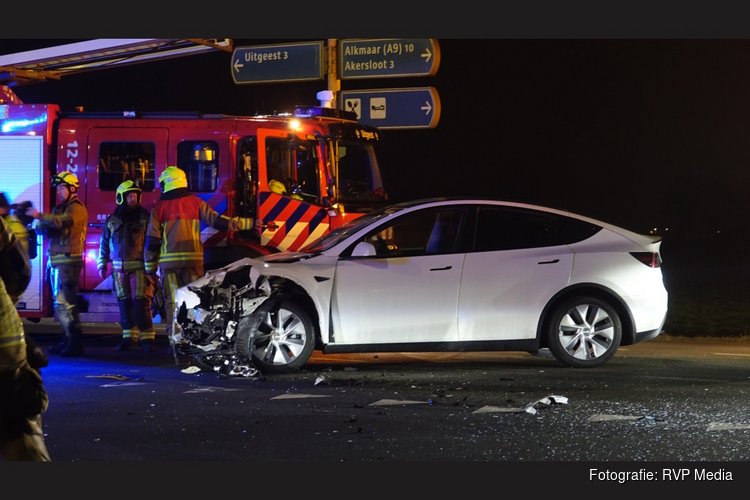 Twee gewonden bij ongeval op afrit A9 bij Uitgeest