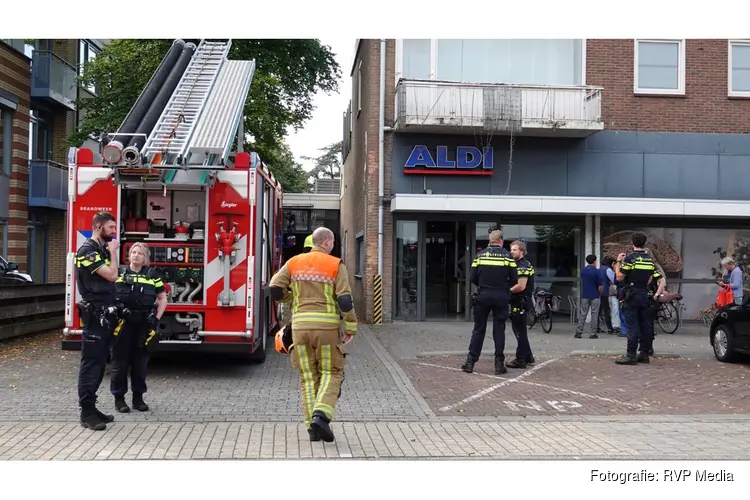Brand in magazijn van supermarkt in Heemskerk